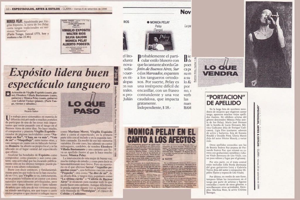 Prensa de Monica Pelay, cantante argentina con base en Barcelona