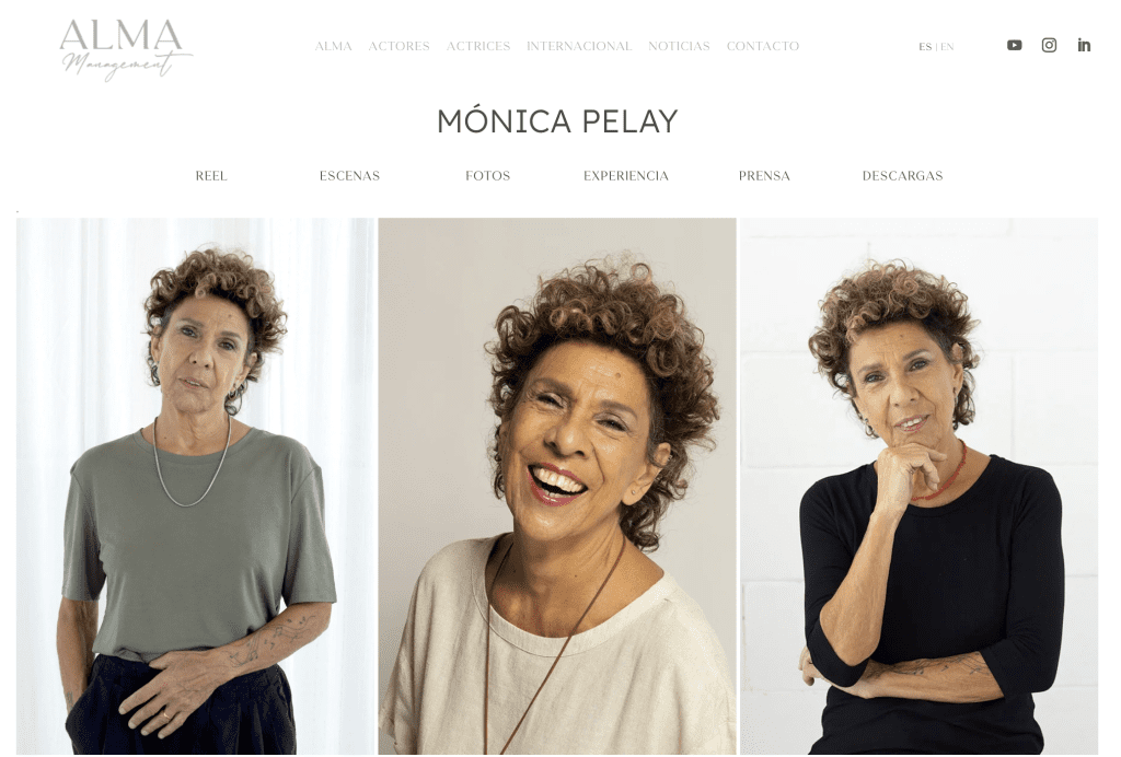 Monica Pelay actriz para Alma Managment